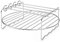 Stainless Steel Hot Air Fryer Accessories, 20 x 20 cm, LNSYSNS Double Layer Shelf Skewer Rack, Multifunctional Stackable Dehydrator Stand, Curved Hot Air Fryer Rack with High Foot Design