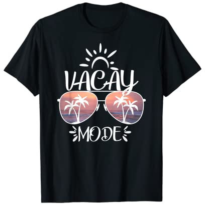 Vacay Mode, ein niedlicher Urlaub im Sommer, Sonnenuntergang Sonnenbrille T-Shirt