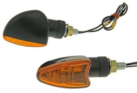 2EXTREME Blinker Set Universal M8 schwarz Edge - kurz, Roller, Moped, Motorrad, Mofa