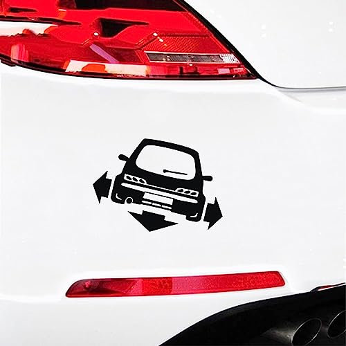 Adesivo Sticker Compatibile per Fiat 600 SEICENTO Down out Dub JDM Tuning prespaziato PVC per Auto Lunotto Finestrino Scegli Colore cod.1952 (070 Nero)