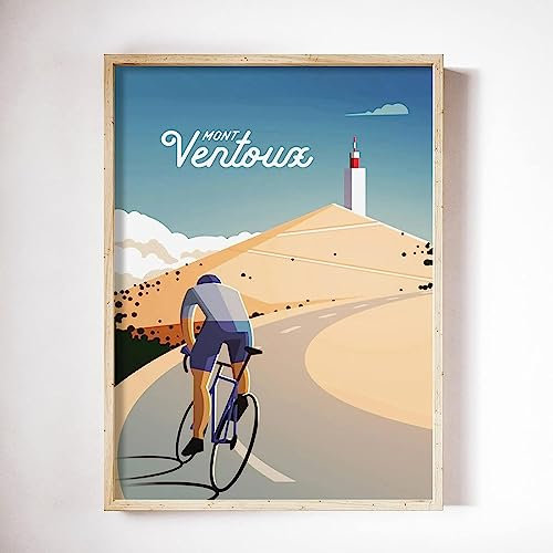LVTFCO Mont Ventoux Radfahren Poster Und Drucke Vintage Wandkunst Fahrrad Sport Leinwand Malerei Illustration Bilder Moderne Wohnkultur 40x60cmx1 Kein Rahmen