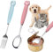Katzen Löffel Lang 18.5cm, Katzenfutter Löffel Lang Hundefutter Gabel Nassfutter Katzen Löffel Nassfutter Futterlöffel für Hunde Katzen Futter Löffel Futterlöffel Haustiere für Nassfutter (Blaurosa)