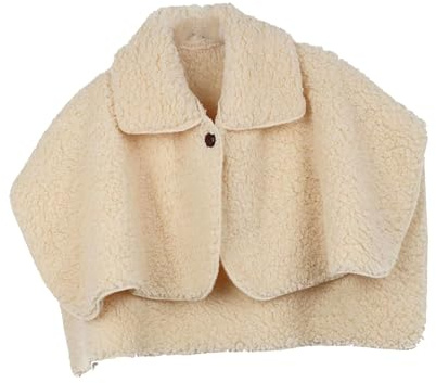 F Fityle Mantello Caldo Invernale Avvolgente Scialle Da Donna Con Bottoni, Coperta Con Spalla Calda Poncho Da Donna in Pile per Tenere Al Caldo I Bambini E Persone Su Sedia a Rotelle, beige
