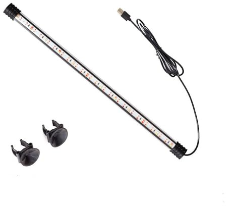 BigTron LED Aquarium Lighting, Waterproof RGB Fish Tank Light Multicolor Underwater Crystal Glass Lights (Blue White 38cm)