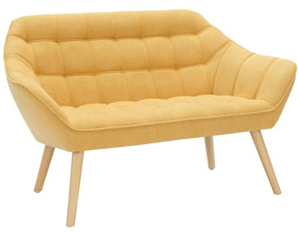Vente-unique-Sofa 2-Sitzer - Stoff - Senfgelb - Caserta