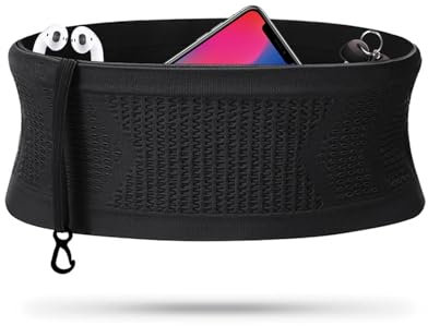 Cintura da Corsa, Marsupio Multifunzionale in Maglia, Cintura da Corsa Universale, Marsupio Running da Corsa Regolabile, Marsupio da Corsa per Telefoni, Chiavi, Carte, Nero M