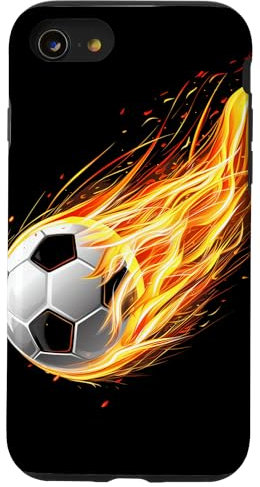 Hülle für iPhone SE (2020) / 7 / 8 Fußball Flammen brennende Kinder Jungen Fußballspieler