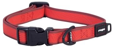 Rogz Amphibian Klassisches Hundehalsband, Rot, Größe M