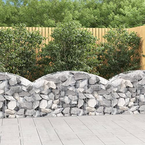 ARKEM Gabione mit Hochbogen 150x50x60/80 cm Verzinktes Eisen GabionenköRbe Gabionen