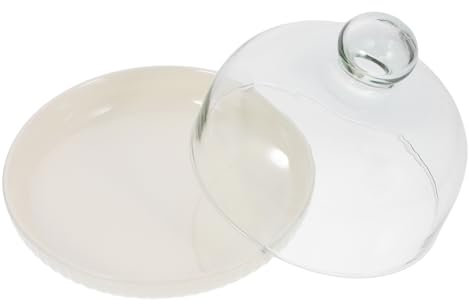 Cabilock Plato De Postre De Con De Vidrio Bandeja Redonda Para Fiestas y Exhibición De Pasteles Soporte Transparente Para Tartas