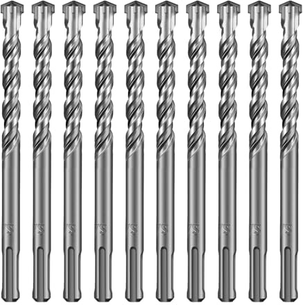 SALI SDS Plus Set de forets 12x160mm 10pcs. Set de forets marteau à béton avec 4 pointes carbure Perçage précis & ; rapide dans le béton Accessoires marteau perforateur à pierre
