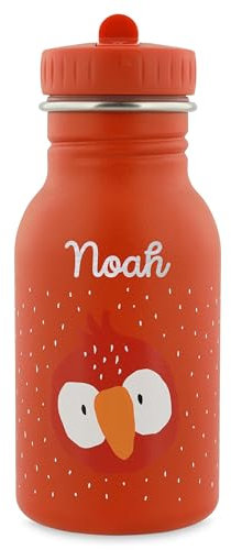 upstitch studio Trixie Sac à dos et gourde pour enfant - Sac à dos de maternelle et gourde - Personnalisable avec nom individuel ou en kit, Perroquet., Flasche 350ml