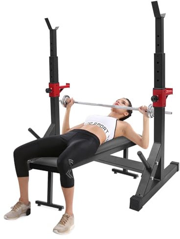 Squat Rack, Langhantel Ständer bis 249.5kg/550lbs - Einstellbare Höhe(90-150cm) - Kniebeugenständer für Kreuzheben, Gewichtheben, Doppelhanteln, Armstreckungen