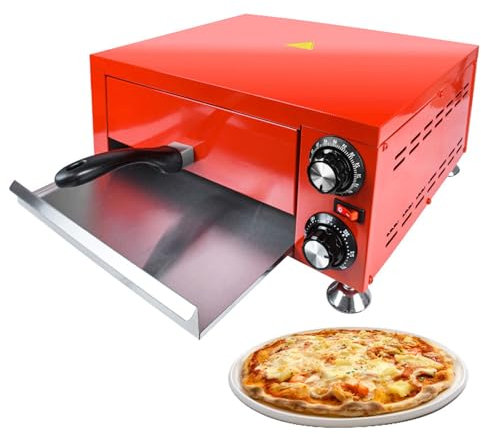 Llchaensc Forno per Pizza Commerciale 800W, Forno Elettrico per Pizza per Interni Ed Esterni 50-300℃,16in