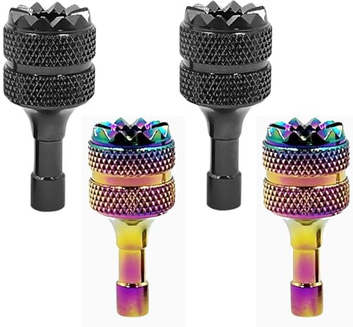 Amazleer 4PCS Drone Controller Stickers, Drone Joysticks Replacement for DJI Mini 3, Mini 4, Air 3, Mavic 3 Pro, RC Smart Controller Aluminum Alloy (Black&Rainbow)