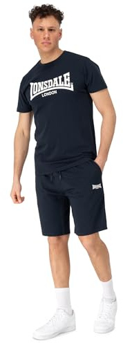Lonsdale Herren-Set aus Baumwoll-T-Shirt & Shorts, Reise-& Freizeitoutfit | Regular-Fit-Shorts mit 3 Taschen,T-Shirt mit Rundhalsausschnitt,leichtes Sommeroutfit für Fitnessstudio,Training & den Alltag