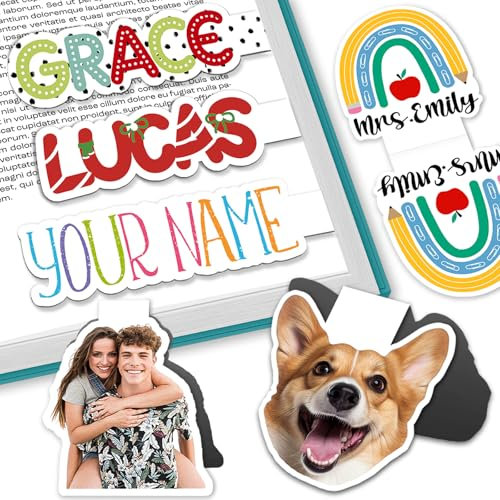 Personalisierte Magnet-Lesezeichen mit Name und Foto, Geschenke für Leser, Bücherliebhaber, Lehrer und Mitschüler