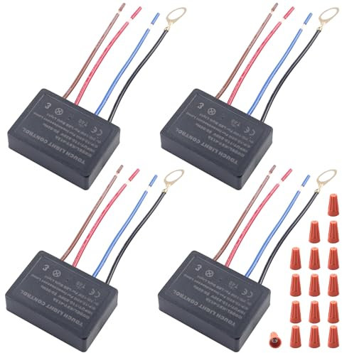 4 lampade da tavolo con interruttore touch: dimmer touch, sensore touch a 4 vie, modulo dimmer touch, 110-230 V, interruttore per lampade da tavolo, lampade da terra, lampade da parete e lampade