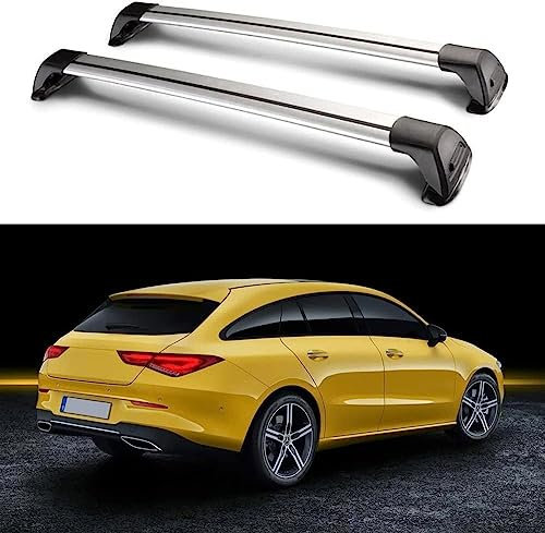 KAZONS Aluminium Dachträger Relingträger für Benz CLA Class Shooting Brake Estate 2020+ Dachgepäckträger für Fahrradträger Dachboxen Oder Als Skihalter