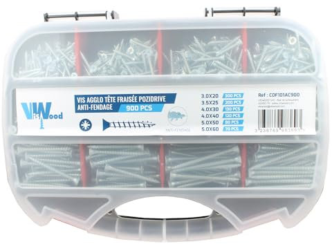 Mallette 900 vis agglo pz anti-fendage