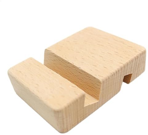 Vgvgaj Wooden Mobile Phone Holder, Natural Wood Smartphone Holder for Office, Use Cell Phone Holders Bedside Table, Home and Office.