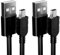 pluX Charging Cable Mini USB Charging Cable Compatible for Gopro Hero Hero 4 Black Hero 3+ Silver Hero 3+ Black Hero 3 White Hero 3 Black Hero 3 Silver Hero 2 Hero1 2 Pack(Black)