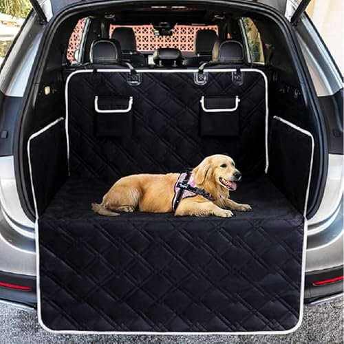 NBWBE Auto Kofferraumschutz Hund für Skoda Karoq, Kofferraummatte Hundedecke Wasserdicht Kratzfest Seiten und Heckstoßstange Schutz