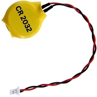 Eunicell - 1 x CR2032 CMOS 3V Lithium Button Coin Cell Battery with JST 2-Pin Connector - Replacement Battery For Desktop Computers Laptops and Motherboards