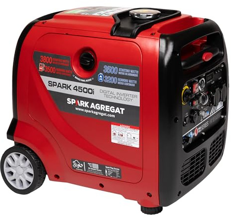 SPARK 4500i Inverter Stromgenerator 3800 W Benzin/Gas – Super Leise, Tragbar, 4-Takt EU5, Notstrom Generator für Outdoor, Camping, Caravan & Haushalt, 230 V + USB