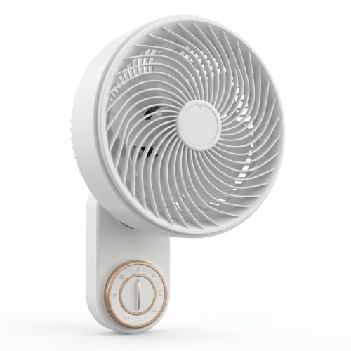 COSHANO Ventilador de Pared Spark 10 90W | Alta Velocidad, 3 Velocidades, Cabezal Oscilante, Ahorro de Espacio para Hogar y Oficina