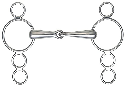 Shires Dutch Gag #607 3-Ring Single Jointed Horse Bit - Stainless Steel - Multiple Sizes 5