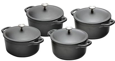 10cm Mini Cast Iron Casserole Dishes (Set of 4)