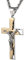 HHZMAN Edelstahl Kreuz Kette für Herren Vaterunser Bibel Verse Jesus Kruzifix Kreuz Halskette Anhänger Schmuck Geschenk (Gold)