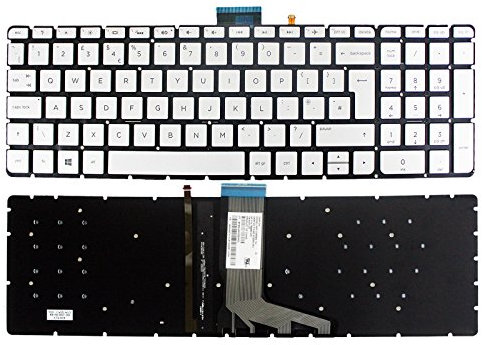 Gintai Keyboard Teclado UK Layout para HP Envy X360 M6-W M6-W000 M6-W100 15-W 15-W000 15-W001NA 15-W002NA 15-W003NA 15-W004NA 15-W101NA 15-W102NA 15-W103NA 15-W104NA Backlit Keyboard Laptop (Silver)