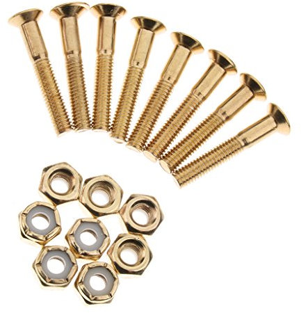 8pcs Skateboard Schrauben und Muttern Montage Set, Golden