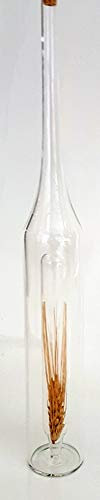 Oberstdorfer Glashütte Bouteille décorative en Verre Transparent avec Un Grain de blé à à l'intérieur Carafe de Cristal soufflé à la Bouche Hauteur 34 cm capacité 0,2 litres