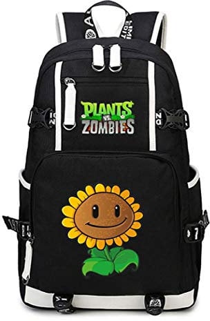 WANHONGYUE Plants vs. Zombies Game Backpack Student Schoolbag Laptop Book Bag Casual Dayback Black-11