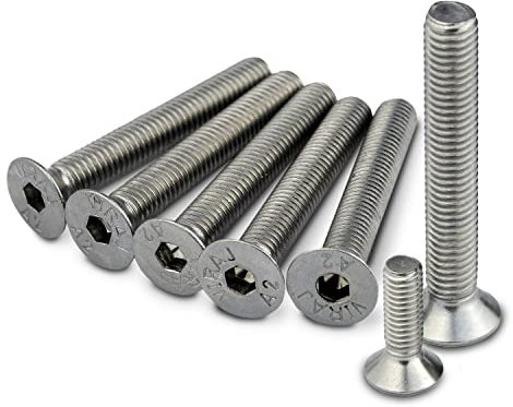 PROTECH 100 Stück Senkkopfschrauben M6x20 rostfreier Edelstahl A2 Vollgewinde Senkschrauben mit Innensechskant DIN 7991