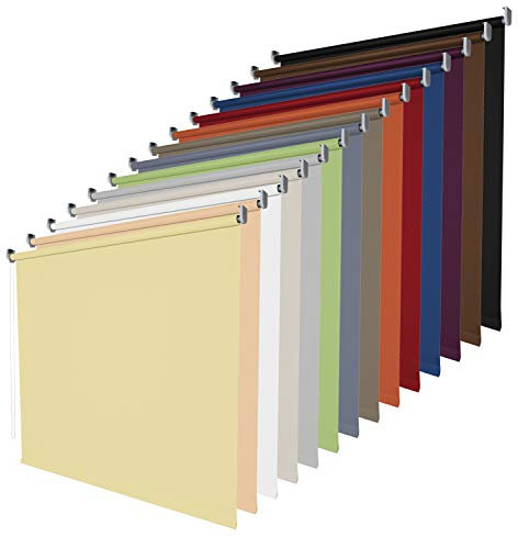 Fensterrollo Seitenzugrollo Rollo lichtdurchlässig Blickdicht B202 x H180 cm Stoff Dunkelgrau, mit Metallträger zum Bohren Tageslichtrollo Kettenzugrollo Sonnenschutz Sichtschutz für Fenster Tür