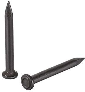 sourcing map Clous Carbone Acier Pointe Mur Ciment Quincaillerie Clou 20mm(0.8) 2mm Tige Diamètre Noir 300pcs