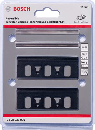 Bosch 1 jeu de couteaux de rabot Pro (pour planches revêtues de plastique, bois dur, 190 x 140 mm, accessoire professionnel pour raboteur)