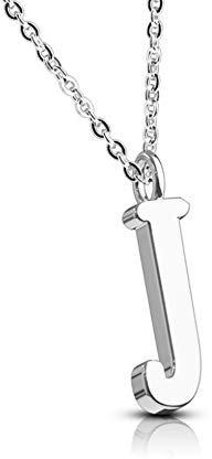 Treuheld® Silberne Kette mit Buchstabe | Alphabet | Edelstahl [10.] - J
