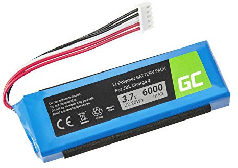 Green Cell ® GSP1029102A Battery for bluetooth wireless Speaker JBL Charge 3 Charge III 2016 Version (Li-Polymer Cells 6000mAh 3.7V) high capacity, new technology and reliability