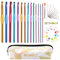 BCMRUN Crochet Hooks Set 14 Sizes 2mm(B) -10mm(N) Aluminum Ergonomic Knitting Needles Kit with Case Weave Yarn Craft Set, Crochet Hook Knit Needle, Best Gift for Women Girls
