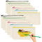 Trousses à Crayons Vierge, 12 Pièces Trousses de Maquillage en Toile, Sac Zippé Multifonctionnel Sac de Voyage Fait Main DIY, Porte-Monnaie pour l'École, Maquillage, Bureau et Bricolage, 21 x 12cm