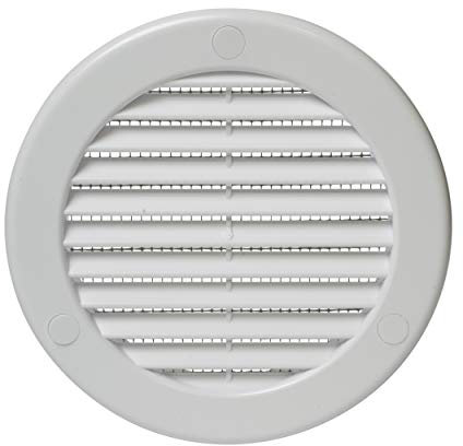 Vent Systems Ø100 mm / 4'' Inch White Soffit Vent Cover with Flange - Round Air Vent Louver - Grille Cover - Built-in Insect Screen - HVAC Vents for Bathroom, Home Office, Kitchen