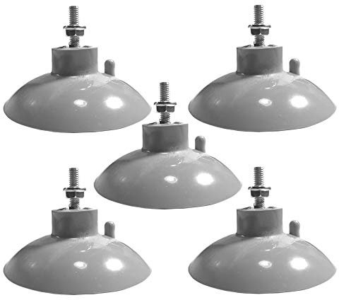 M6 - D 8 cm (D 3.15) Potente gancho de ventosa de tornillo de extensión fuerte con tuerca de bloqueo, multipropósito, succión mejorada, para la fijación de la máquina de mesa, 5 piezas (GRIS)