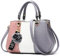 VARLIVOO Damen Handtasche Schultertasche Frauen Umhängetasche Taschen Wasserdicht Krokodilmuster PU Leder Henkeltaschen Grau A