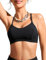 CRZ YOGA Women's Costume da Bagno con Lacci Incrociati Bikini Top Swim Reggiseno Sportivo Nero 42