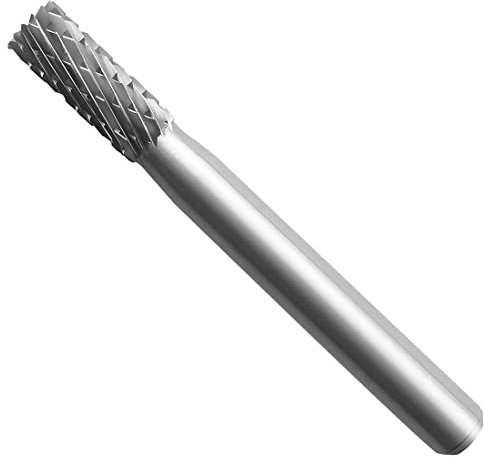 HAUTMEC Tungsten Carbide Rotary Burr Bit – 1/4 Shank, Double Cut Tungsten Rotary File for Die Grinder, Professional Grade, Suit for Metal Carving, Grinding, Engraving & Deburring - HT0196